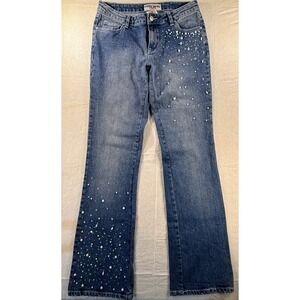 Bisou Bisou Rhinestone Jeans Stonewash Sz 4